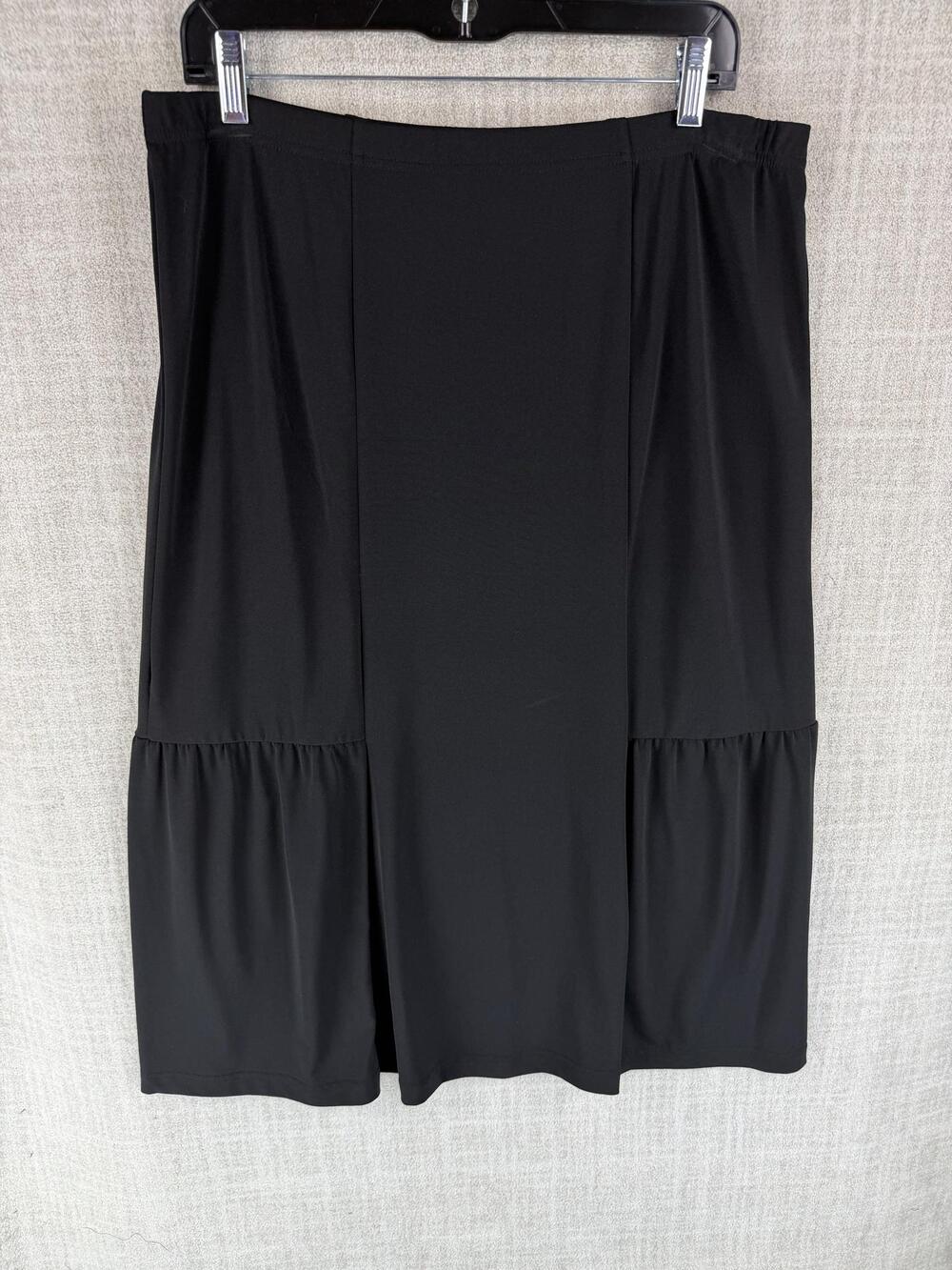 Sag Harbor Skirt Womens P/M Black Straight & Pencil Midi Pull On Elastic Waist